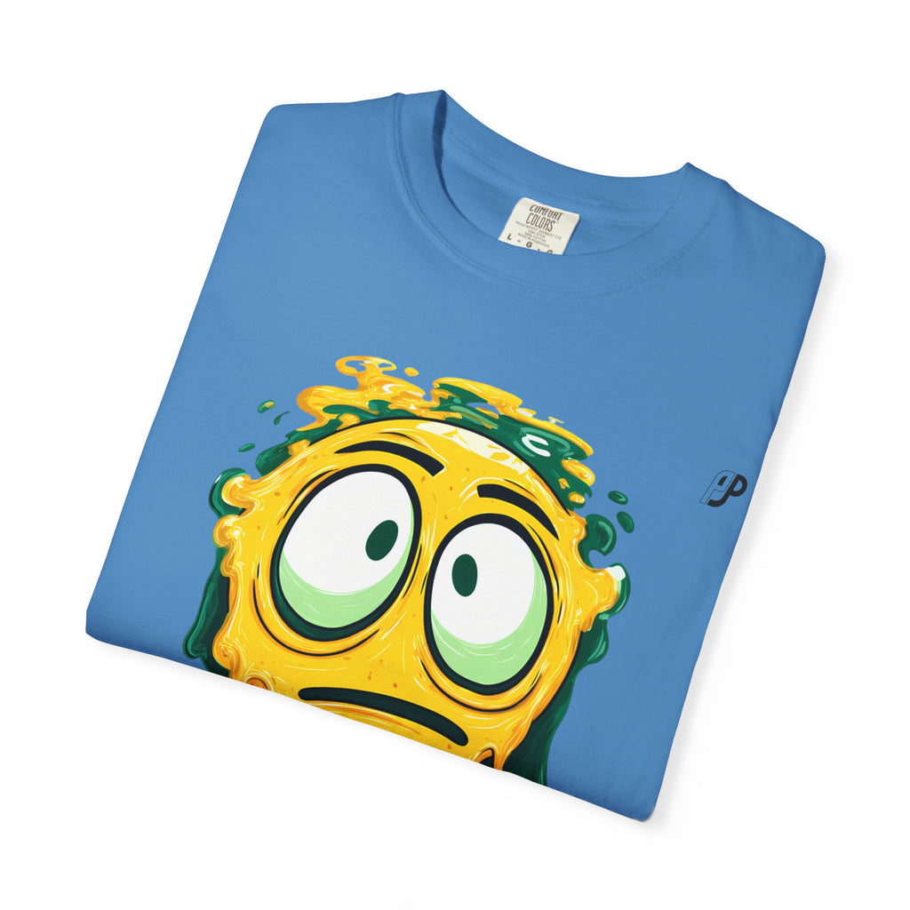 Melting Emoji Graphic Tee — Drippy Yellow Smiley T-Shirt