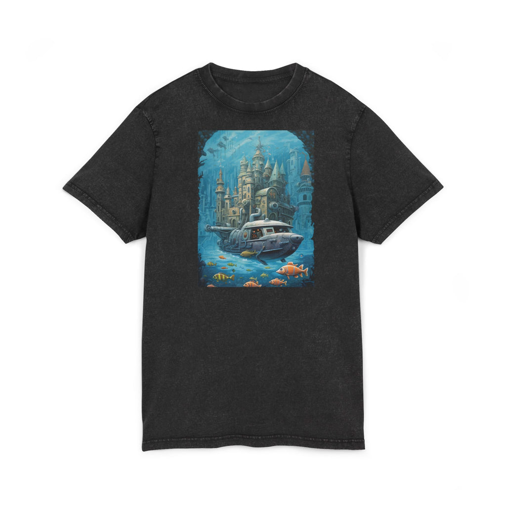 Underwater City Tee — Vintage Washed Submarine Graphic T‑Shirt