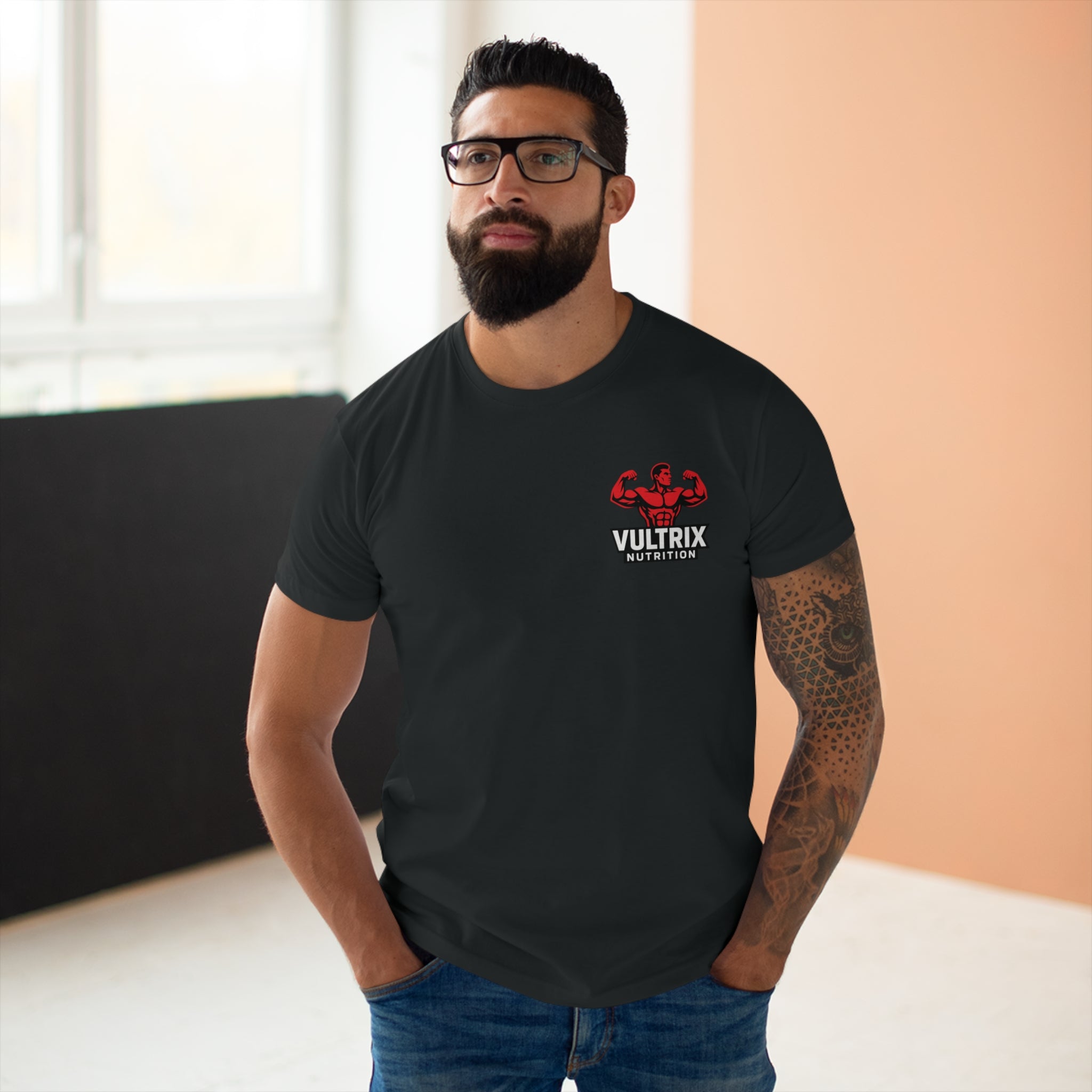 Vultrix Nutrition Mens T-Shirt — Muscle Logo Gym Tee