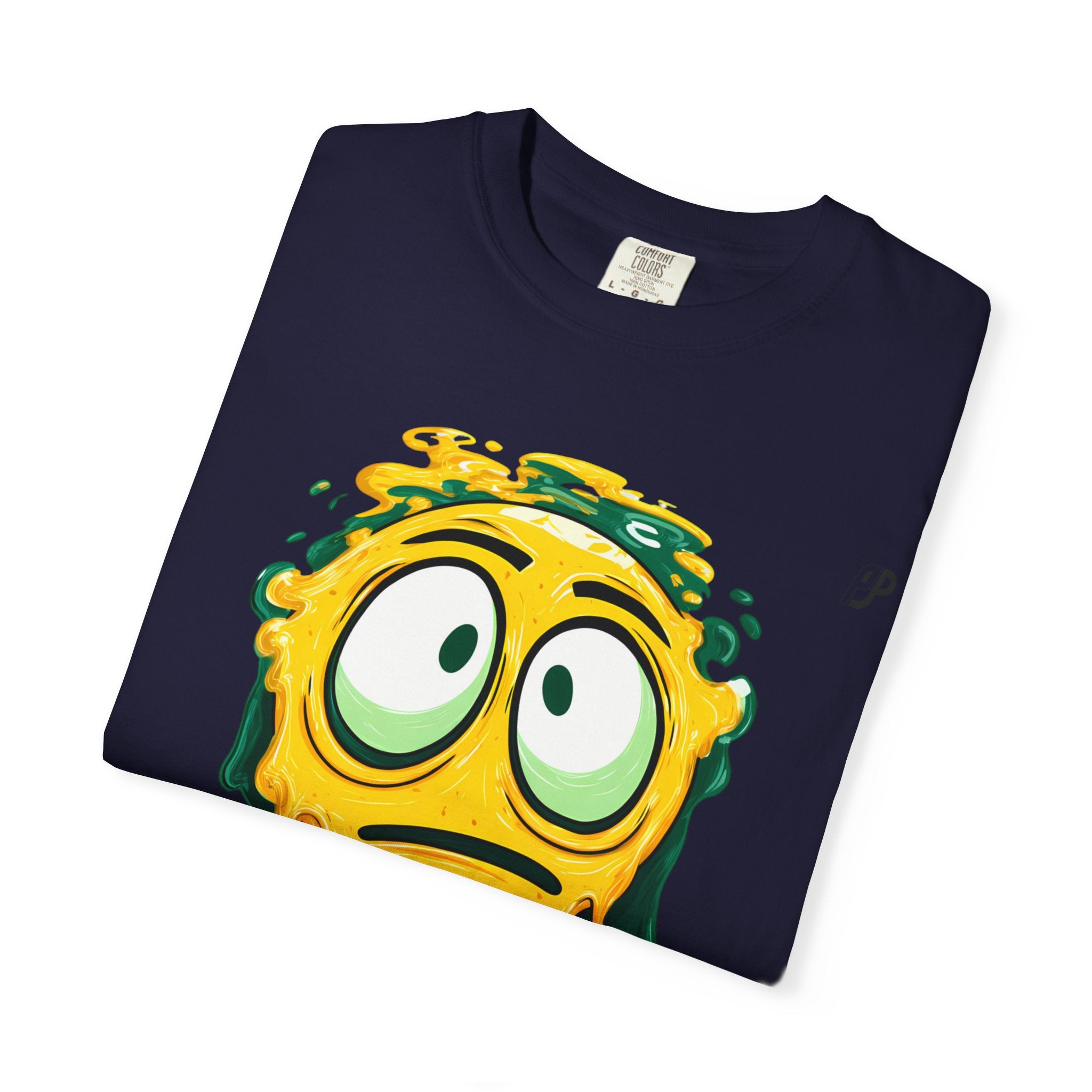 Melting Emoji Graphic Tee — Drippy Yellow Smiley T-Shirt